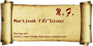 Martinak Fábiusz névjegykártya